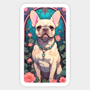 Nouveau Art Cream French Bulldog Sticker